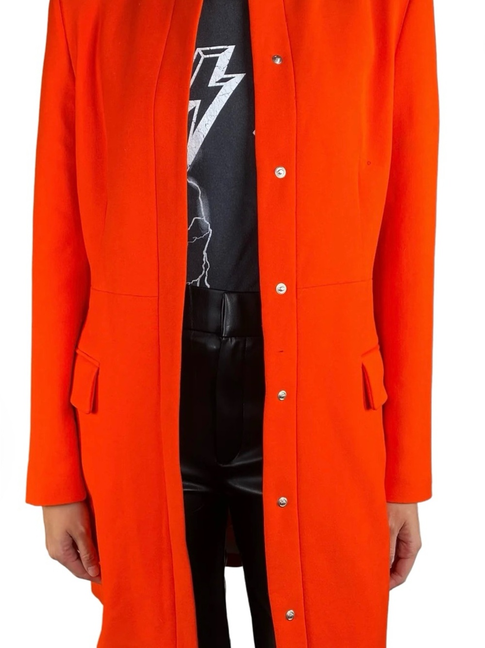 Zara Vibrant Orange Long Trench Coat